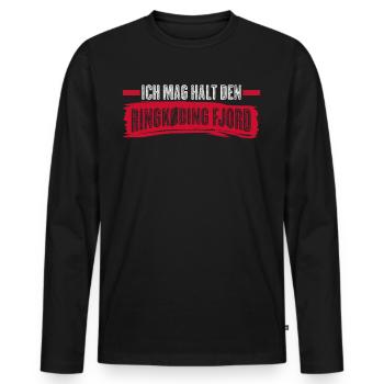 Urlaub am Ringkøbing in Dänemark - Männer Premium Bio Langarmshirt - Schwarz - Vorne - Nico (187cm)