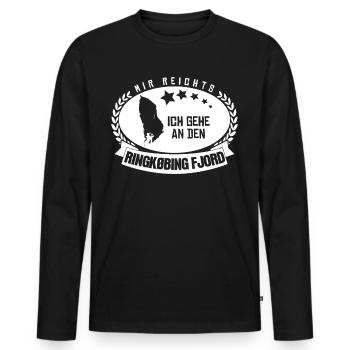 Ringkøbing Fjord Dänemark - Männer Premium Bio Langarmshirt - Schwarz - Vorne - Nico (187cm)