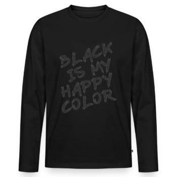Lieblingsfarbe schwarz Gruftie - Männer Premium Bio Langarmshirt - Schwarz - Vorne - Nico (187cm)