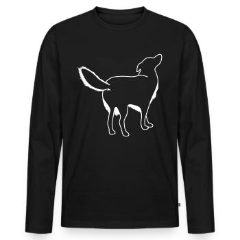 Hund von hinten Hunde - Männer Premium Bio Langarmshirt - Schwarz - Vorne - Nico (187cm)