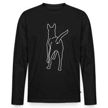 Hund von hinten Belgian Shepherd Hunde - Männer Premium Bio Langarmshirt - Schwarz - Vorne - Nico (187cm)