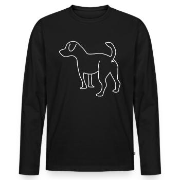 Jack Russel Terrier vu de derrière les chiens - T-shirt manches longues Premium bio Homme - noir - Devant - Nico (187cm)