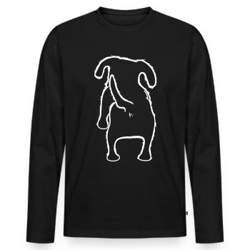 Teckel à poil dur de derrière les chiens - T-shirt manches longues Premium bio Homme - noir - Devant - Nico (187cm)