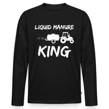 Farmer Farmers Driving manure Farmer - Men's Premium Organic Long Sleeve Shirt - black - Front - Nico (187cm)