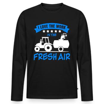 Farmer Farmer Farmer Manure Driving - Men's Premium Organic Long Sleeve Shirt - black - Front - Nico (187cm)