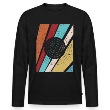 Sport shooter retro Schützenkönig - Men's Premium Organic Long Sleeve Shirt - black - Front - Nico (187cm)