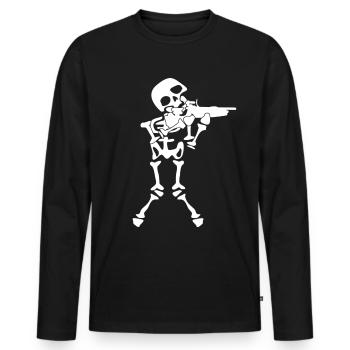 Sport shooter skeleton shooting club - Men's Premium Organic Long Sleeve Shirt - black - Front - Nico (187cm)