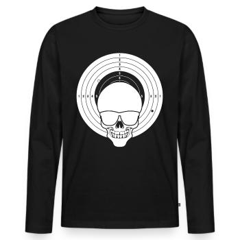 Sport shooter Skull shooting club - Men's Premium Organic Long Sleeve Shirt - black - Front - Nico (187cm)