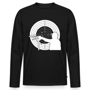 Schützenkönig Sport shooter target - Men's Premium Organic Long Sleeve Shirt - black - Front - Nico (187cm)