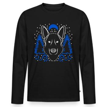 White Shepherd Nature Shepherd Dogs - Men's Premium Organic Long Sleeve Shirt - black - Front - Nico (187cm)