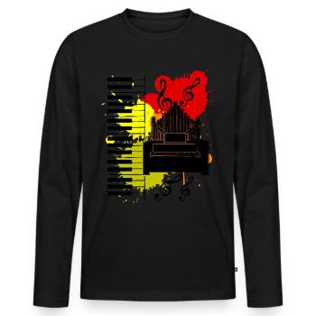 Organ Organ Player Saying Organist - Men's Premium Organic Long Sleeve Shirt - black - Front - Nico (187cm)