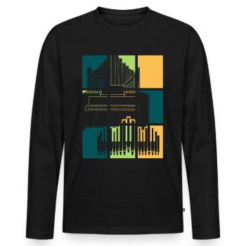 Organ Retro Organ Player Organist - Men's Premium Organic Long Sleeve Shirt - black - Front - Nico (187cm)