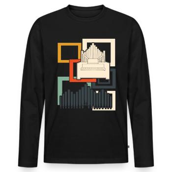 Organ Organ Player Retro Organist - Men's Premium Organic Long Sleeve Shirt - black - Front - Nico (187cm)