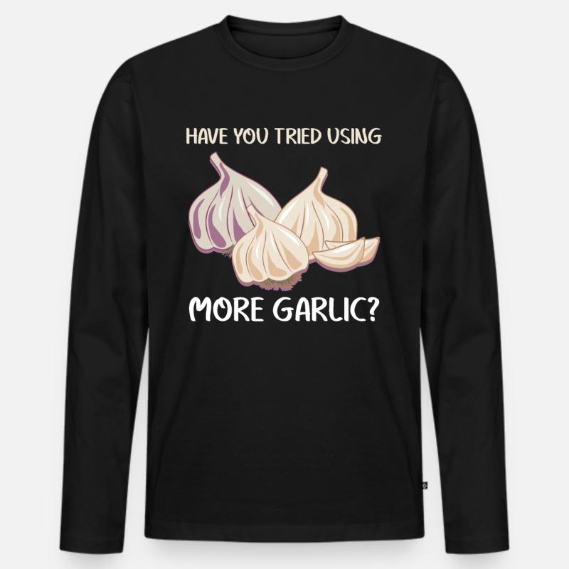 Knoblauch Knoblauchzehen - Männer Premium Bio Langarmshirt - Schwarz