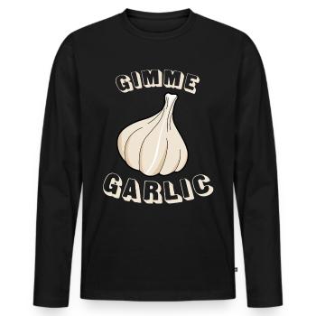 Knoblauch Spruch Knoblauchzehe - Männer Premium Bio Langarmshirt - Schwarz - Vorne - Nico (187cm)