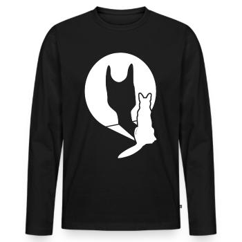 White Shepherd Dog Shade Shepherd Dogs - Men's Premium Organic Long Sleeve Shirt - black - Front - Nico (187cm)