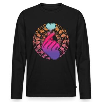 Kpop K-Pop Korean Popmusic - Männer Premium Bio Langarmshirt - Schwarz - Vorne - Nico (187cm)
