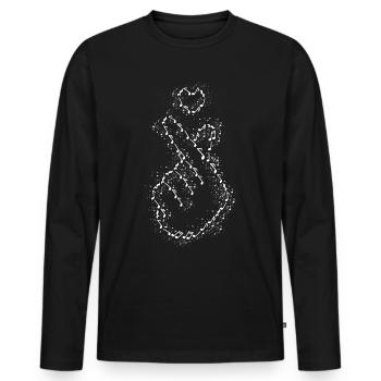 Kpop K-Pop Musique Coréenne Popmusic - T-shirt manches longues Premium bio Homme - noir - Devant - Nico (187cm)