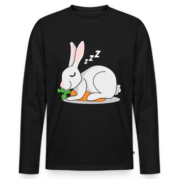 Rabbit with carrot sleeps rabbit rabbit - Men's Premium Organic Long Sleeve Shirt - black - Front - Nico (187cm)