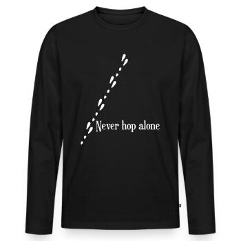 Rabbit Rabbit Rabbit Paw Rabbit - Men's Premium Organic Long Sleeve Shirt - black - Front - Nico (187cm)