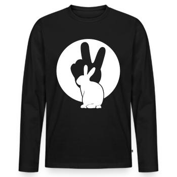 Bunnies Peace Rabbit Bunny - Men's Premium Organic Long Sleeve Shirt - black - Front - Nico (187cm)