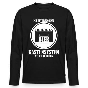 Vatertag Bier Bierkiste Hobbybrauer - Männer Premium Bio Langarmshirt - Schwarz - Vorne - Nico (187cm)