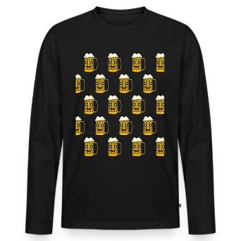 Beer cute beer glasses - Men's Premium Organic Long Sleeve Shirt - black - Front - Nico (187cm)