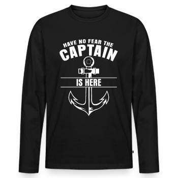 Club de voile Ancre Voilier Marins - T-shirt manches longues Premium bio Homme - noir - Devant - Nico (187cm)