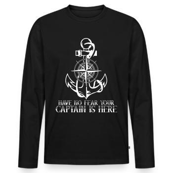 Sailing Club Captain Sailor - Men's Premium Organic Long Sleeve Shirt - black - Front - Nico (187cm)