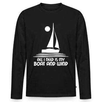 Sailing Boat and Wind Sailboat Sailing Club - Men's Premium Organic Long Sleeve Shirt - black - Front - Nico (187cm)
