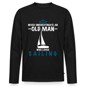 Sailing Sailboat Sailing Club - Men's Premium Organic Long Sleeve Shirt - black - Front - Nico (187cm)