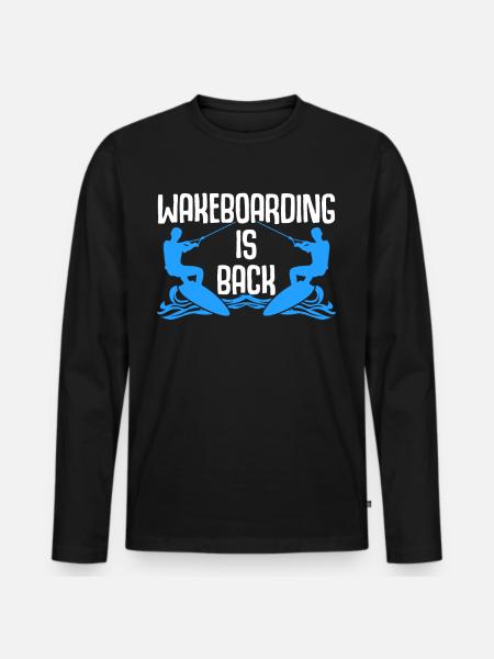 Wakeboarding is back - Männer Premium Bio Langarmshirt - Schwarz