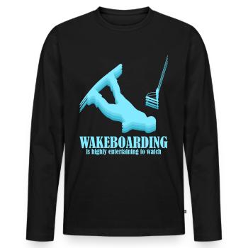 Wakeboarding Wakeboarder Wakeboard - T-shirt manches longues Premium bio Homme - noir - Devant - Nico (187cm)