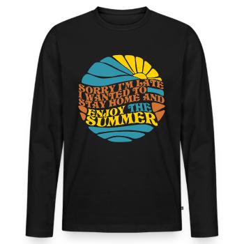 Sommer lustig Sonne - Männer Premium Bio Langarmshirt - Schwarz - Vorne - Nico (187cm)