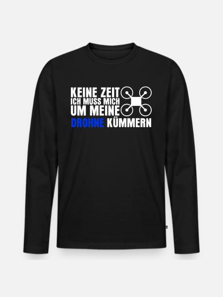 Drohne Quadrocopter Quadcopter - Männer Premium Bio Langarmshirt - Schwarz