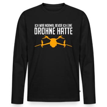 Quadrocopter Witz Drohne Quadcopter - Männer Premium Bio Langarmshirt - Schwarz - Vorne - Nico (187cm)