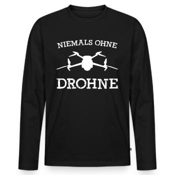 Quadrocopter Drohne Quadcopter - Männer Premium Bio Langarmshirt - Schwarz - Vorne - Nico (187cm)