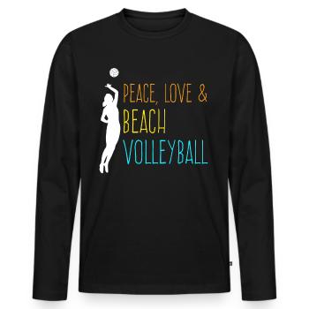 Joueur de volley-ball Volleyball de plage - T-shirt manches longues Premium bio Homme - noir - Devant - Nico (187cm)