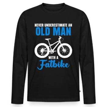 Fat Bike Old Man Fatbike - Men's Premium Organic Long Sleeve Shirt - black - Front - Nico (187cm)