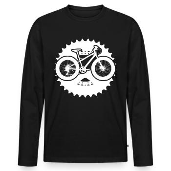 Fatbike Kettenrad Ritzel Fat Bike - Männer Premium Bio Langarmshirt - Schwarz - Vorne - Nico (187cm)