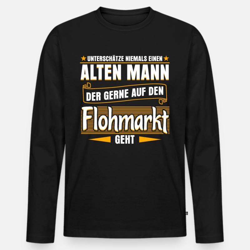 Flohmarkt Händler Trödelmarkt - Männer Premium Bio Langarmshirt - Schwarz