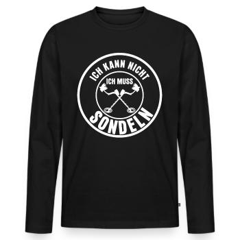 Sondeln Metalldetektor Spruch Sondler - Männer Premium Bio Langarmshirt - Schwarz - Vorne - Nico (187cm)
