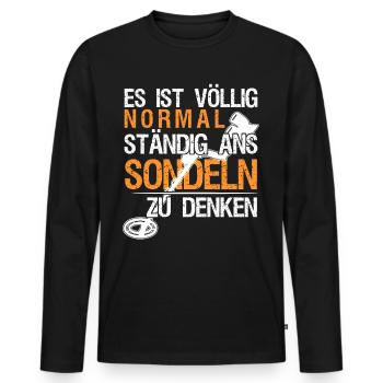 Sondeln Metalldetektor Witz Sondler - Männer Premium Bio Langarmshirt - Schwarz - Vorne - Nico (187cm)