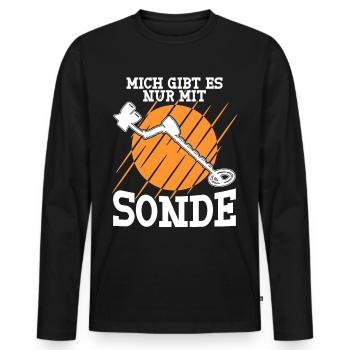 Sondeln Spruch Metalldetektor Sondler - Männer Premium Bio Langarmshirt - Schwarz - Vorne - Nico (187cm)