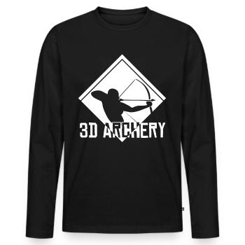 3D Archery Archer Tir à l’arc - T-shirt manches longues Premium bio Homme - noir - Devant - Nico (187cm)