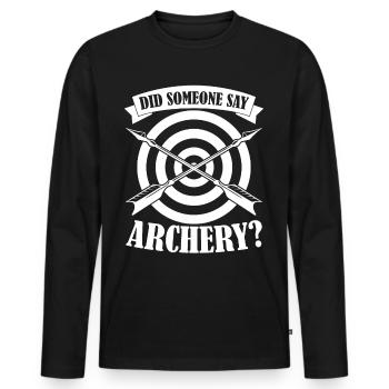 3D Archery Joke Tir à l’arc - T-shirt manches longues Premium bio Homme - noir - Devant - Nico (187cm)