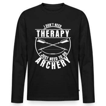 Tir à l’arc 3D Tir à l’arc Longbow - T-shirt manches longues Premium bio Homme - noir - Devant - Nico (187cm)