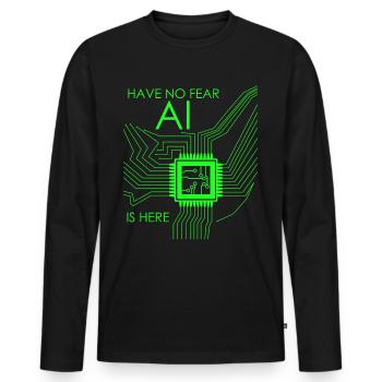 Artifical Intelligence Programmer - Männer Premium Bio Langarmshirt - Schwarz - Vorne - Nico (187cm)