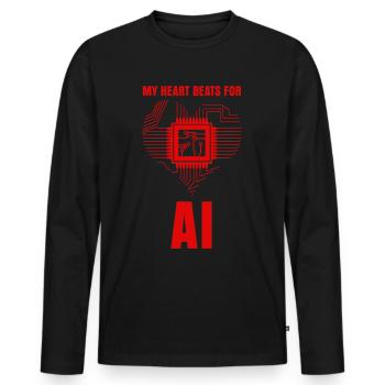 Artifical Intelligence Admin Programmer - Männer Premium Bio Langarmshirt - Schwarz - Vorne - Nico (187cm)