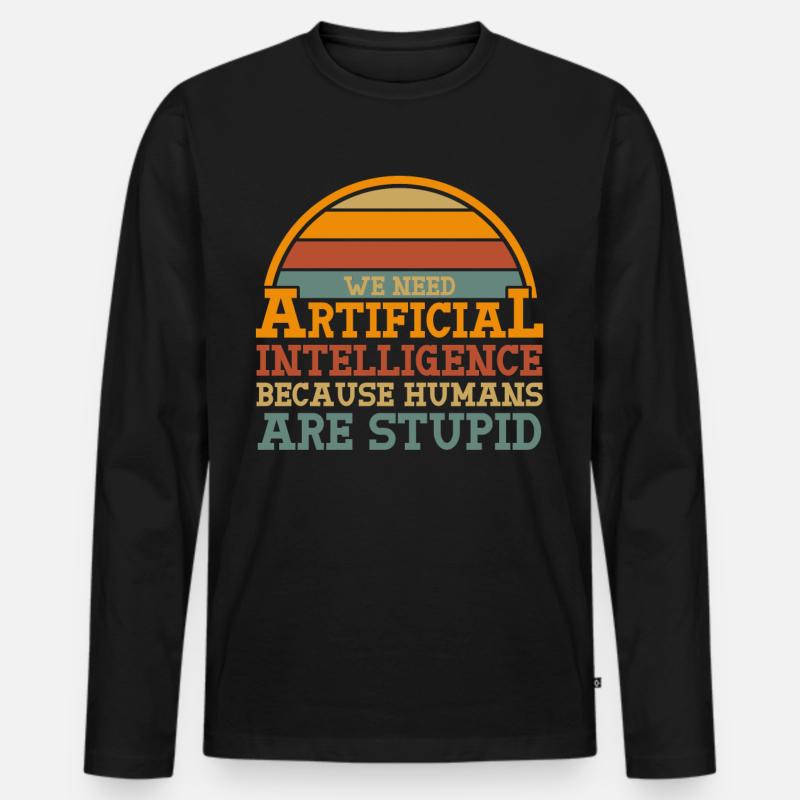 Artifical Intelligence - Männer Premium Bio Langarmshirt - Schwarz